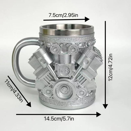 THE Coffee Mug - V8 Engine Stainless Steel