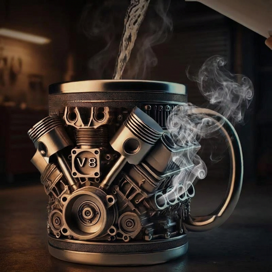 THE Coffee Mug - V8 Engine Stainless Steel